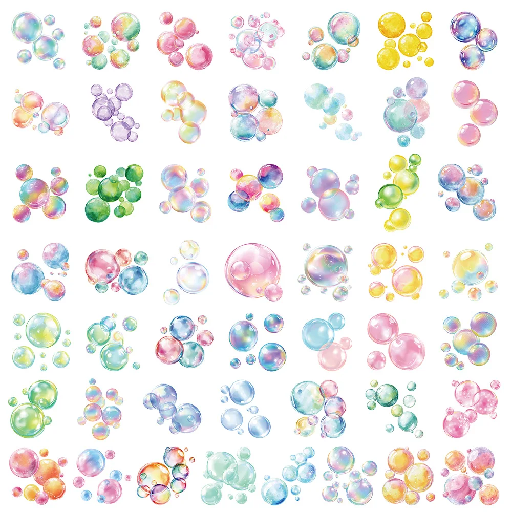 50 pièces dessin animé couleur bulle amusant autocollants bricolage coque de téléphone ordinateur portable tasse d'eau ordinateur jouet autocollants