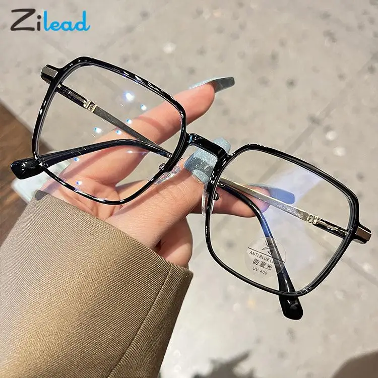 

Zilead Transparent Anti Blue Light Myopia Glasses Women Big Frame Shortsighted Eyeglasses Ultralight Nearsighted Eyewear 0-600