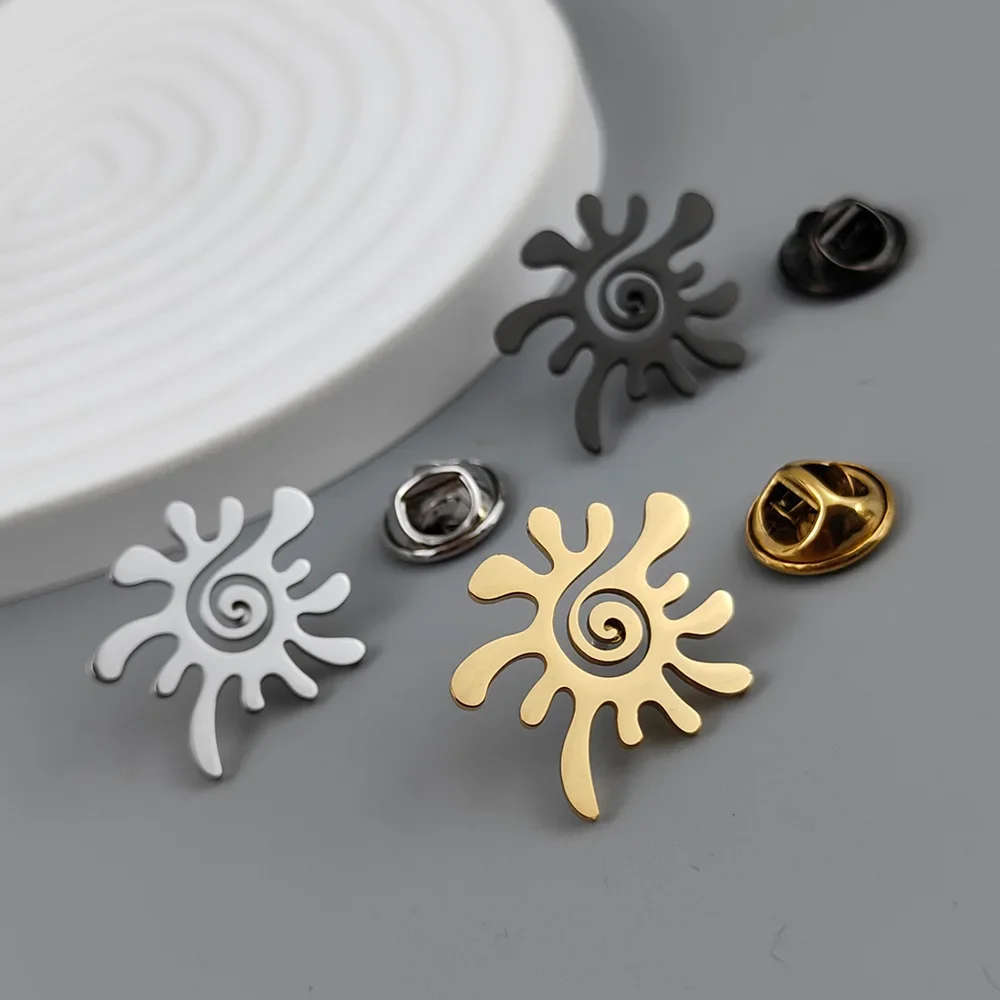 

Personalized Stainless Steel Rotating Sun Brooch for Men Amulet Badge Brooches Stainless Steel Jewelry Birthday Party Gifts