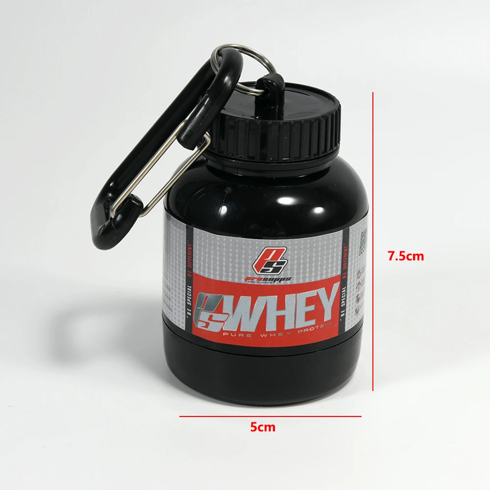 ZK30 100ML Protein Powder Container Pill Organizer Protein Keychain Sport Nutrition Water Bottle Sport Whey Protein Key Chain