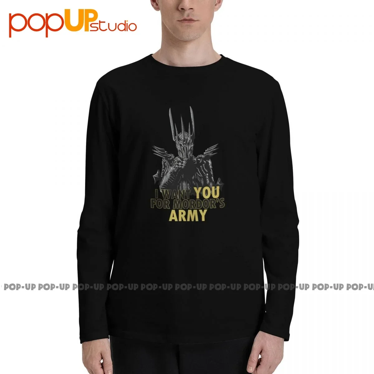 Mordor S Army Sauron Ring Dark Lord Uncle Sam Parody Movie Long Sleeve T-Shirts T-shirt Tee Pop Cotton