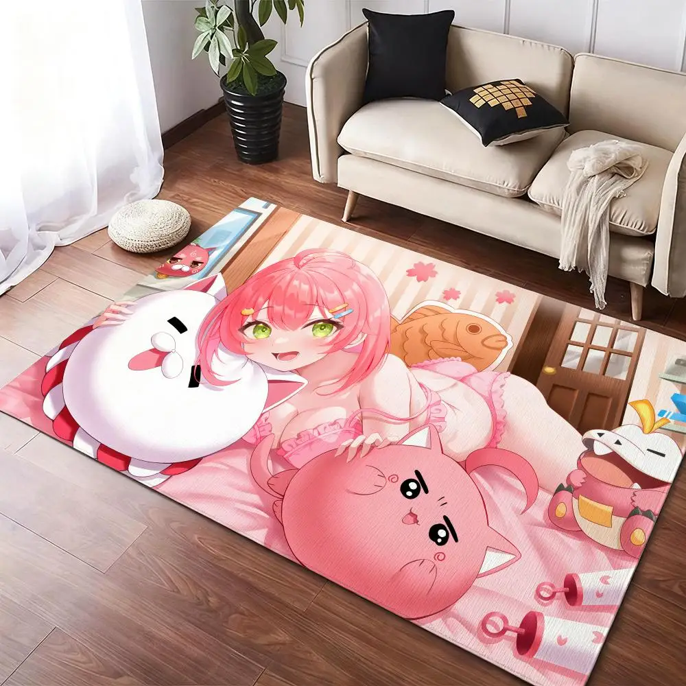 

S-Sakura MikoS Sexy Floor Mat Soft Thickened Non-Slip Door Mat for Living Room Home Decor Flannel Rugs