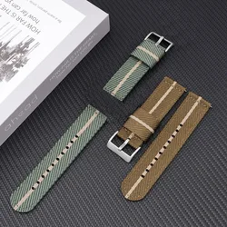 Nylon Strap for Casio Pro Trek PRW-6600 PRG-600/650Y GA-2000 Stainless Steel Buckle Canvas Men Quick Release Replace Watch Band