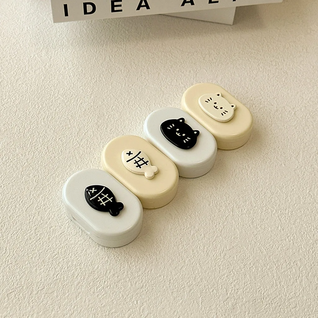 Flip Contact Lens Case Minimalist Contact Lens Companion Box Portable Contact Lens Case Cartoon For School Pocket Daily Commute