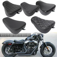 Para Harley Sportster Forty Eight XL1200 883 72 48 negro motocicleta conductor delantero almohada de cuero cojín de asiento individual