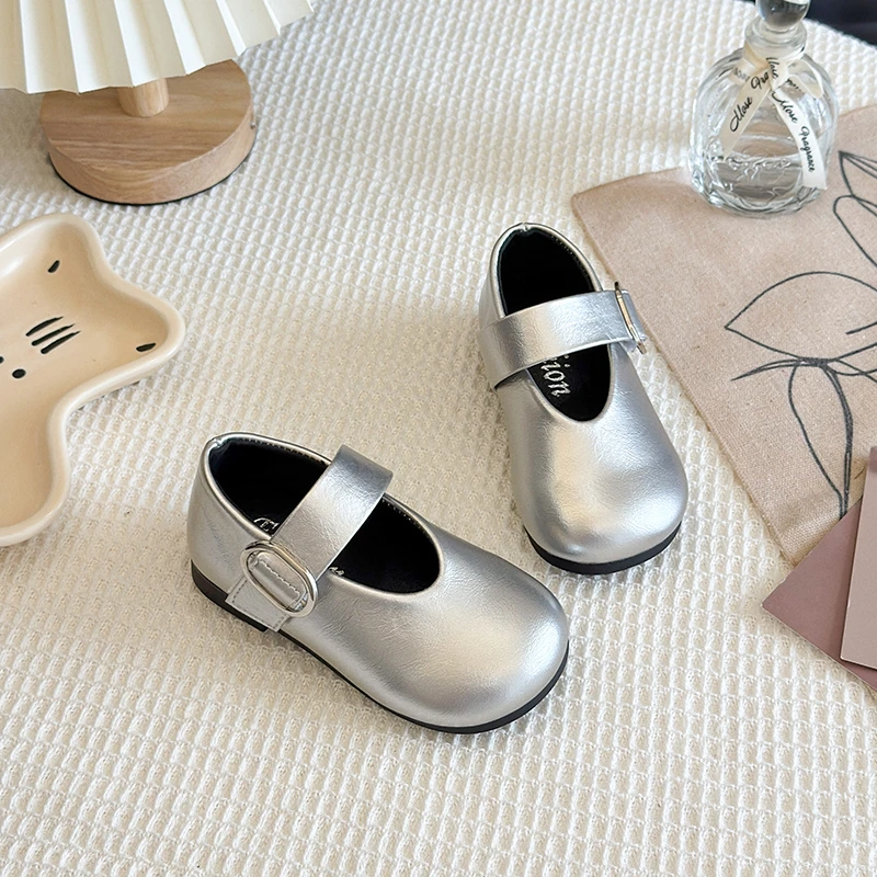 

2025 Children Princess Leather Shoes for Girls Autumn New Fashion Korean Style Soft Bottom Anti-slippery Versatile Wedding Shoes
