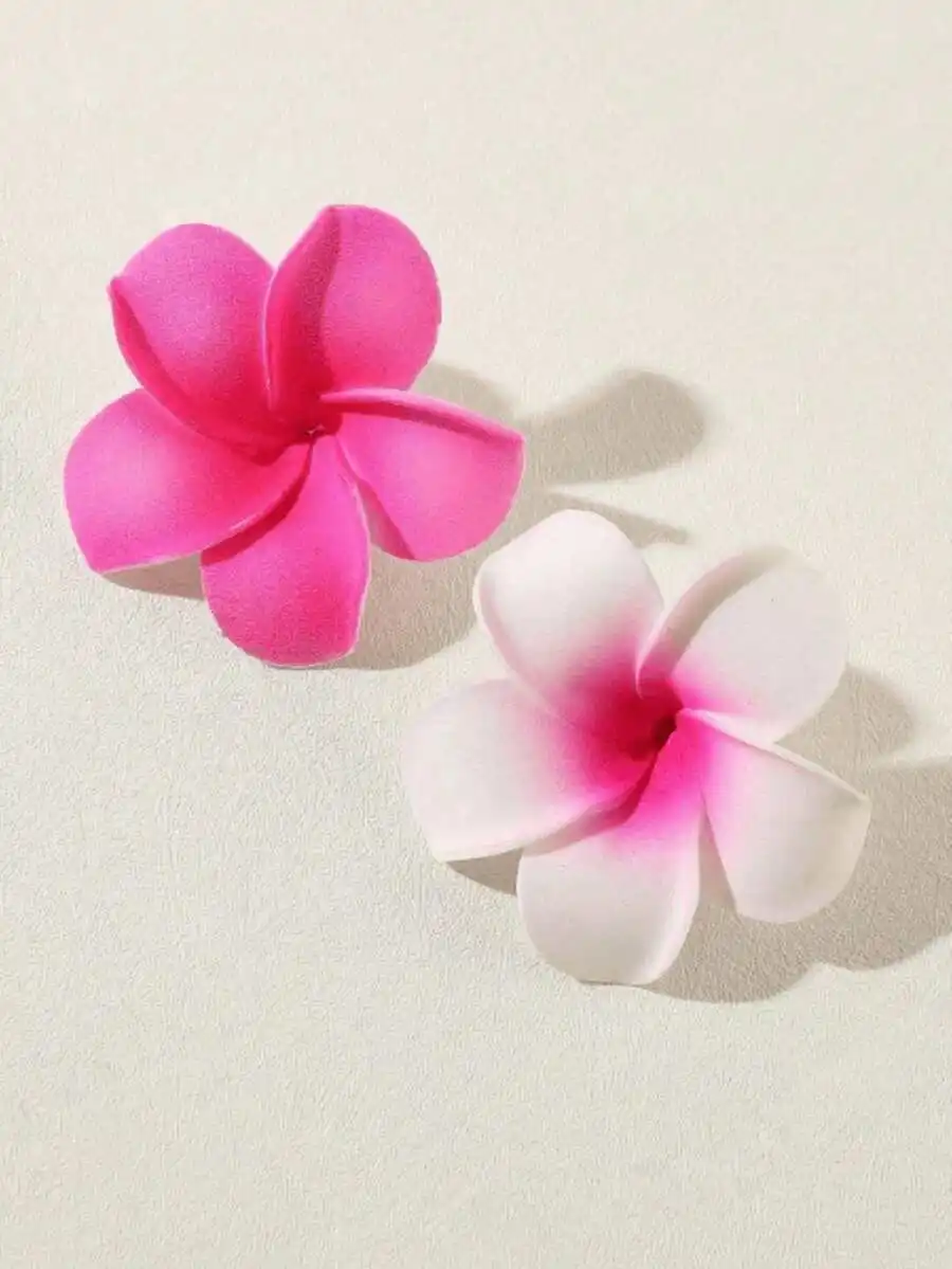 

4pcs Womens Plumeria Flower Hair Clips 5cm Floral Hair Accessories Barrettes Hairpins Hair Claws