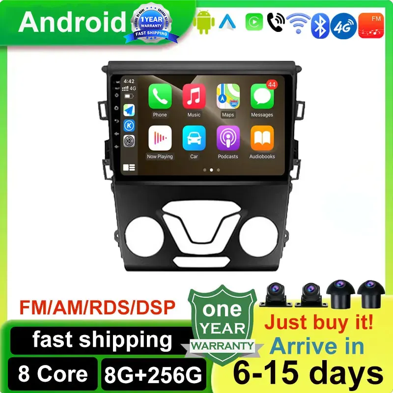 

Carplay Android 14 Car Radio Multimedia Stereo Player WiFi GPS Navigation For Ford Mondeo 2012-2014