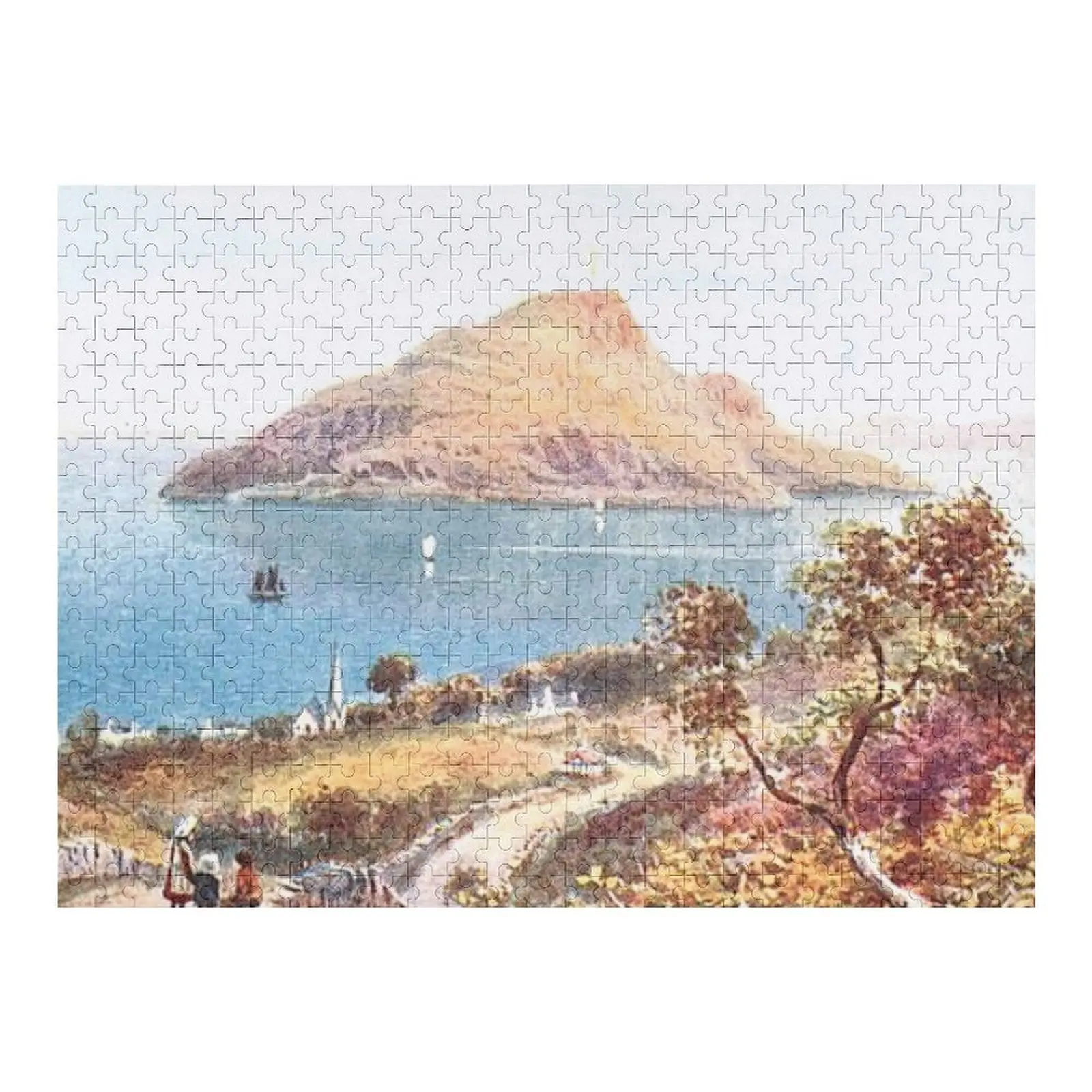 

Vintage Illustration of Arran, Scotland - Holy Isle From Lamlash Jigsaw Puzzle Personalize Jigsaw For Kids Puzzle
