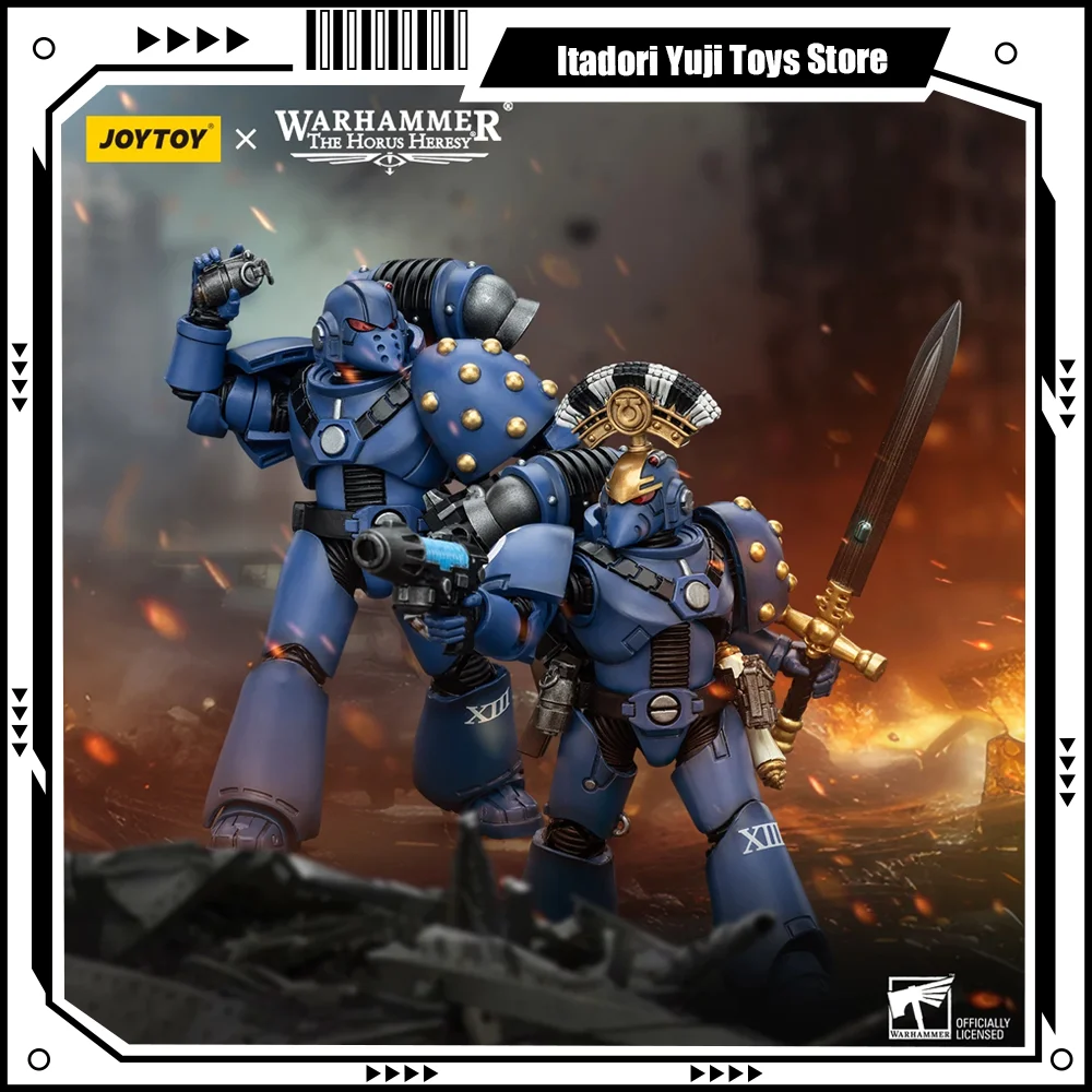 JOYTOY Warhammer 40K 1/18 Action Figures Ultramarines MK VI Tactical Squad Anime Chainblade Power Sword Sergeant Game Model Toy