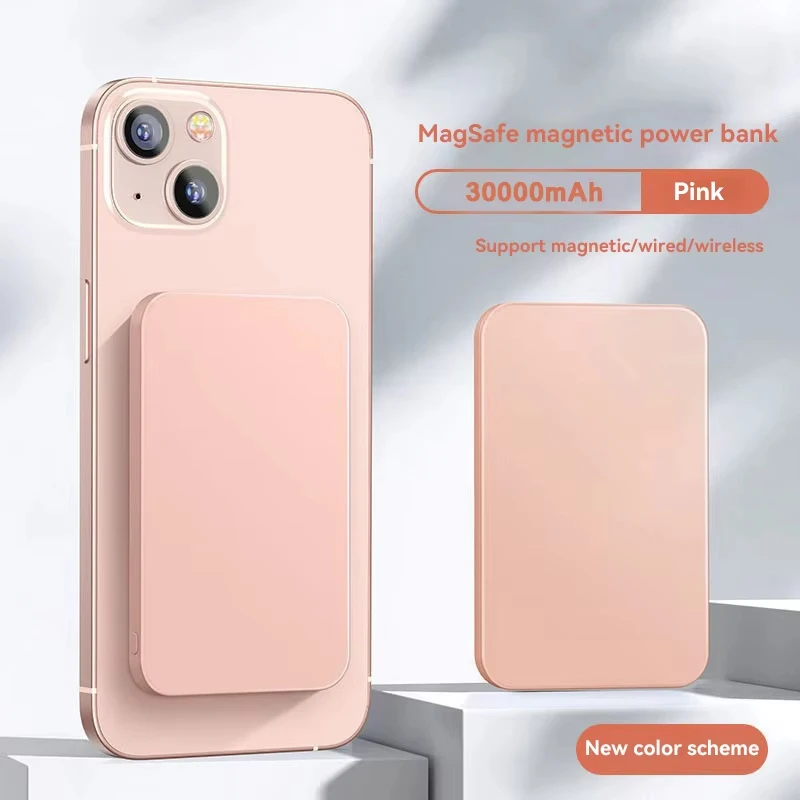 NONE 50000mAh Kabelloses Magnetisches Powerbank-Ladegerät Schnelles Aufladen Externer Ersatzakku für Apple iPhone Android Magsafe 6