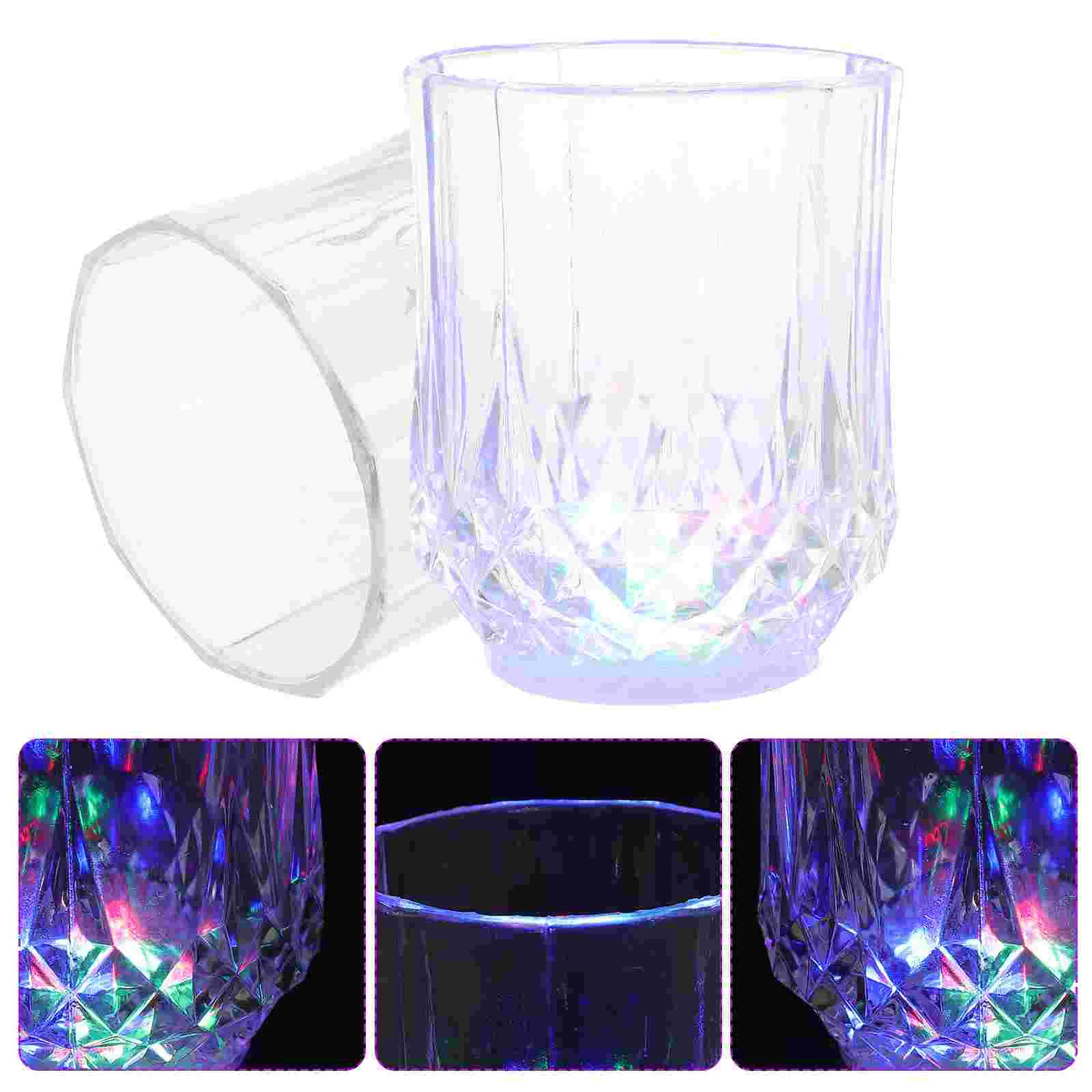 

2 Pcs Glowing Pineapple Cup Glasses LED Light Plastic Cocktail Luminous Beverage Exquisite Drinking