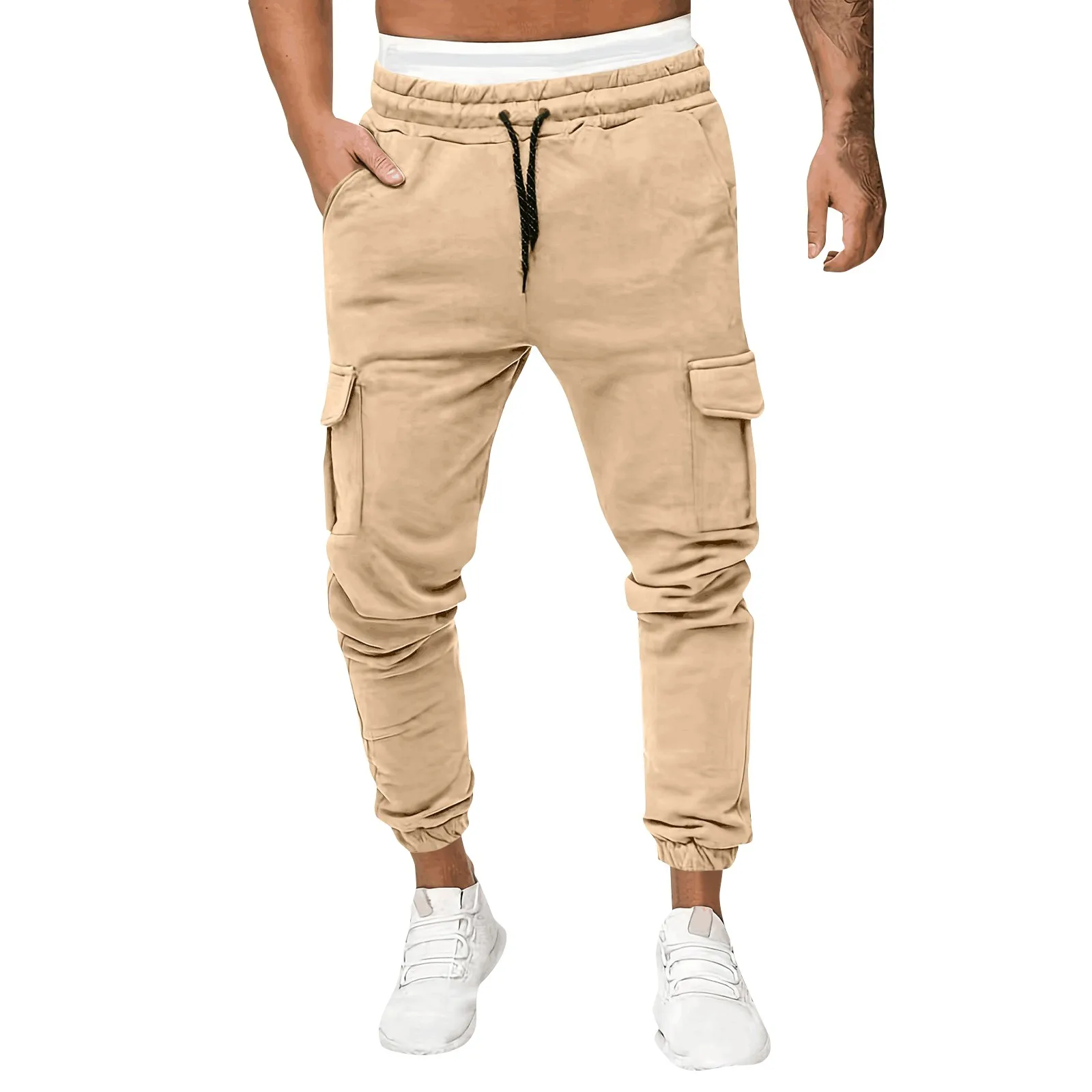 Multi-pocket Cargo Pants Men Wear-resistant Straight-leg Trousers Spring Autumn Casual Work Pantaloons Outdoor Joggers