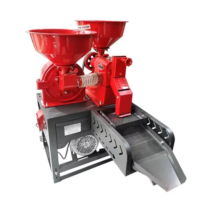 New 220V Small Household Automatic Rice Mill Multi-Functional Grain Peeling Crushing Machine Vibration Stone Removal Feature