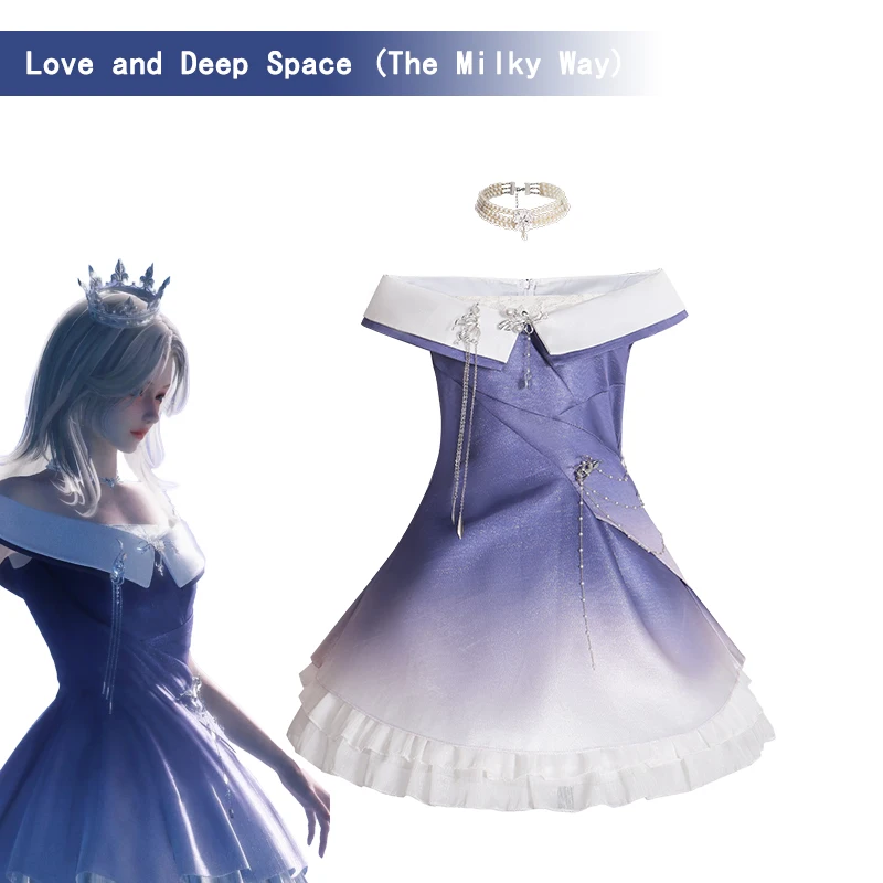 

Anime Love and Deepspace Female MC Milky Way Dream 520 Cosplay Costume Sparkly Evening Gown Dress Halloween Cosplay For Woman