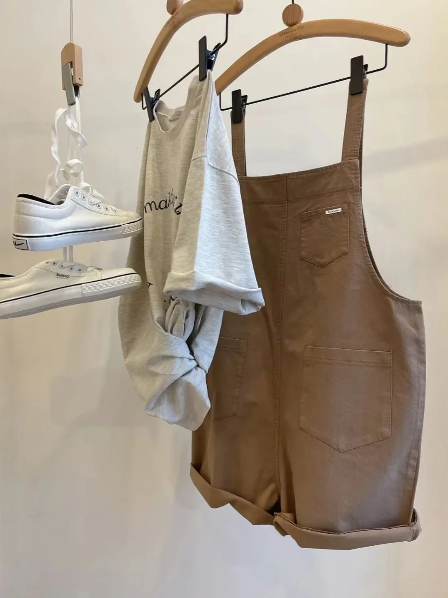 플러스 사이즈 데님 오버롤 여성 여름 얇은 캐주얼 와이드 레그 배 커버 슬리밍 점프수트 하이 웨이스트 멀티 포켓