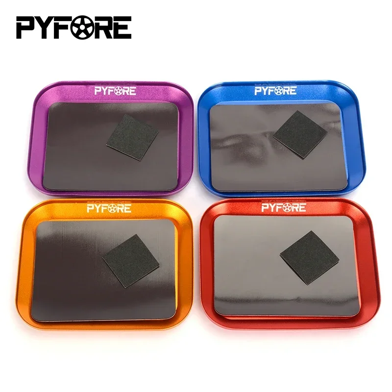 PYFORE Aluminum Alloy Screw Tray with Magnetic RC Remote Control Model Toy Car Maintenance Tool Screw Small Accessory Tray