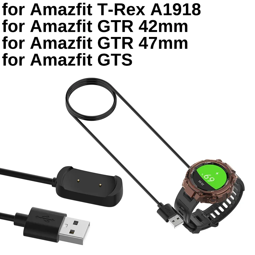 

USB Charging Cable For Amazfit T-Rex GTR 42mm 47mm Smart Watch GTS Smart Watch USB Charger Wire Cable Accessories