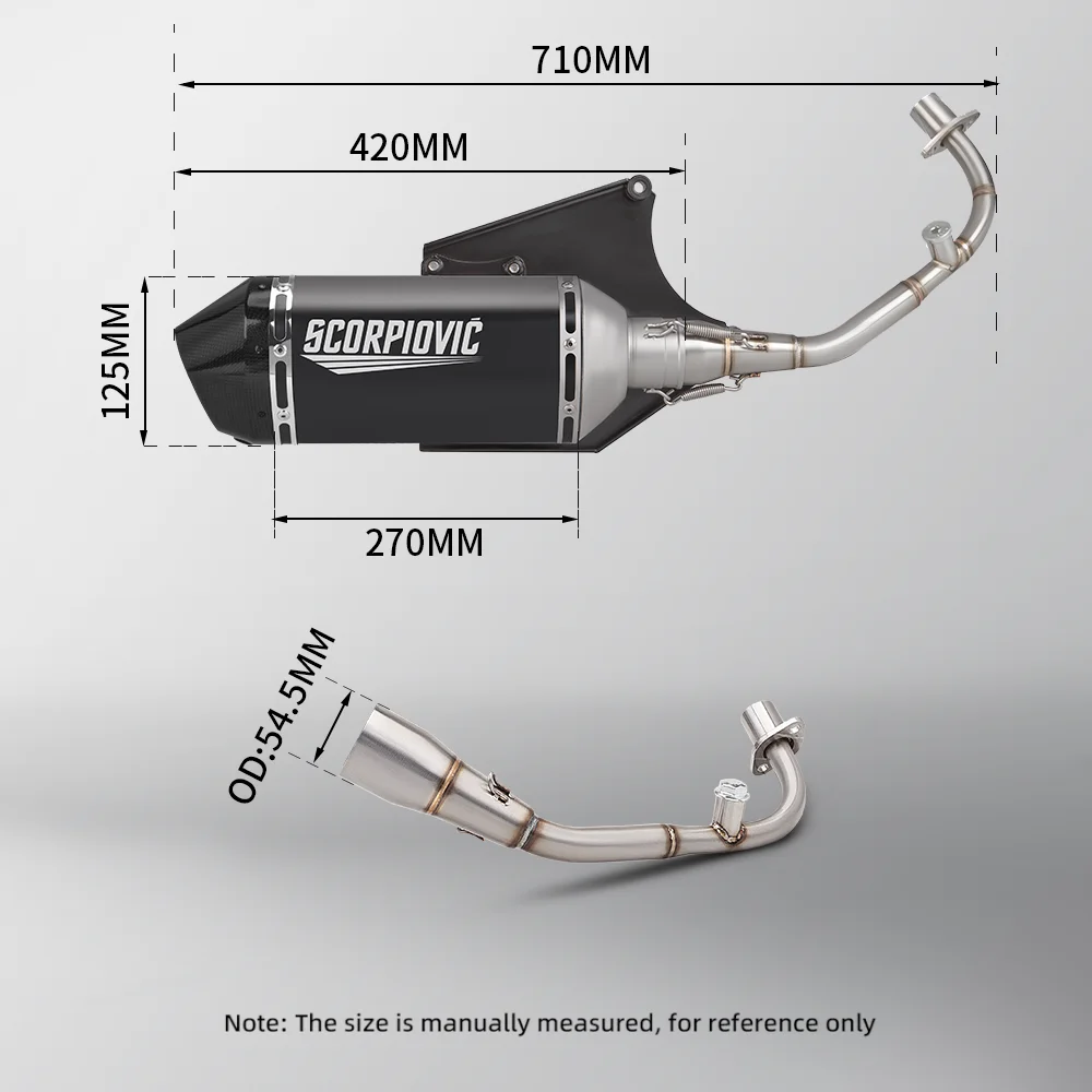 Suitable for Primavera for 3v sprint Vespa 3V Escape Muffler Full Front Exhaust Manifold System 2014-2022