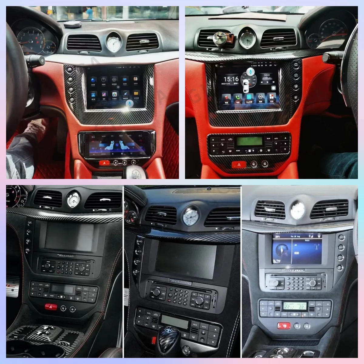 Car AC Panel With Android Auto Stereo For Maserati GT GC GranTurismo 2007-2017 Multimedia Player GPS Navigation Touch Screen