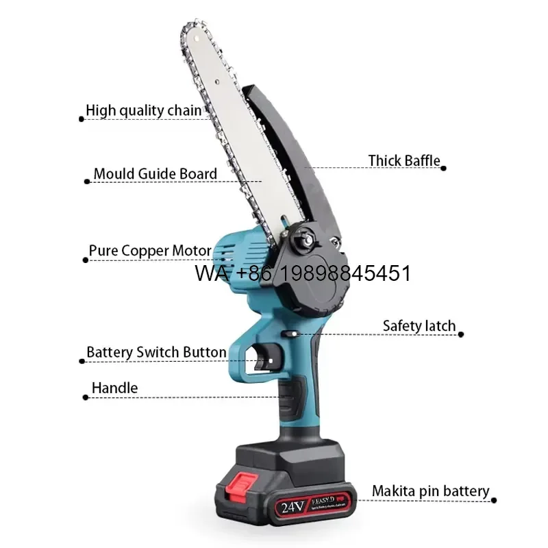Wmwmnu for CE Approved 6inch Bar Cordless Mini Chainsaw Lithium Portable ChainSaw Mill
