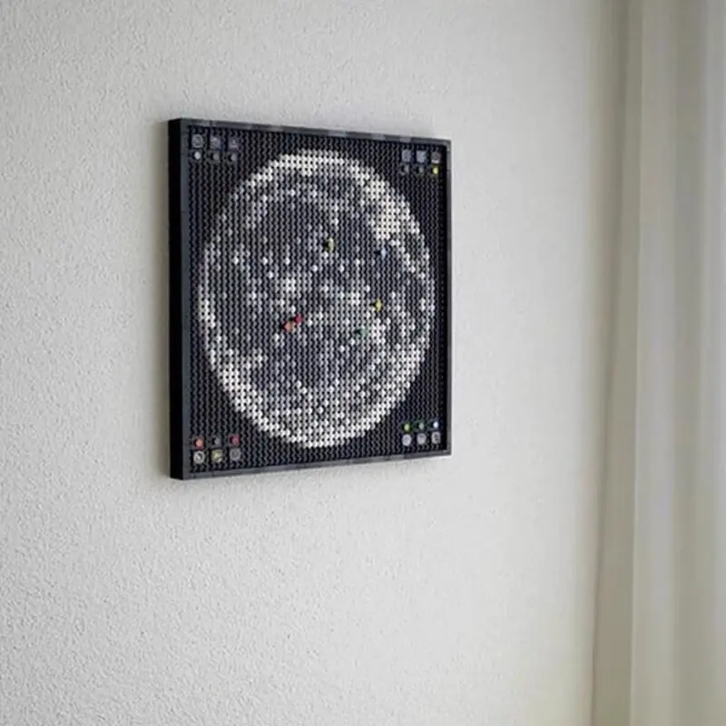 2496pcs Apollo Moon Landing Mosaic Art Building Blocks Space Exploration Picture Bricks DIY Assembly Home Decor Collectible Gift