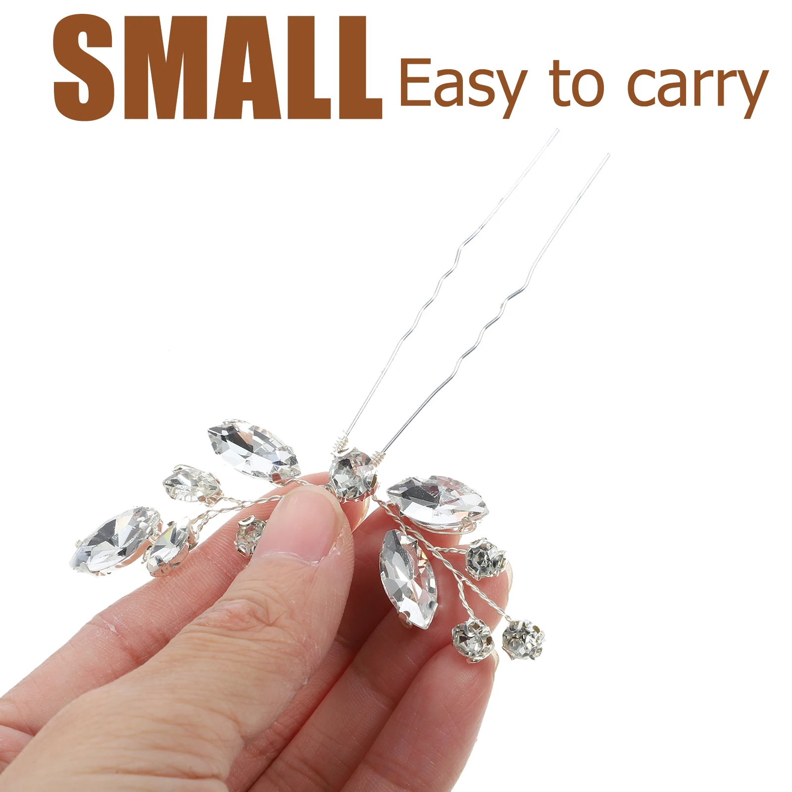 

3pcs Rhinestone Wedding Bridal Hairpin Hair Accessories for Women Bridesmaid Irregular Design Non Fading Lightweight Charm