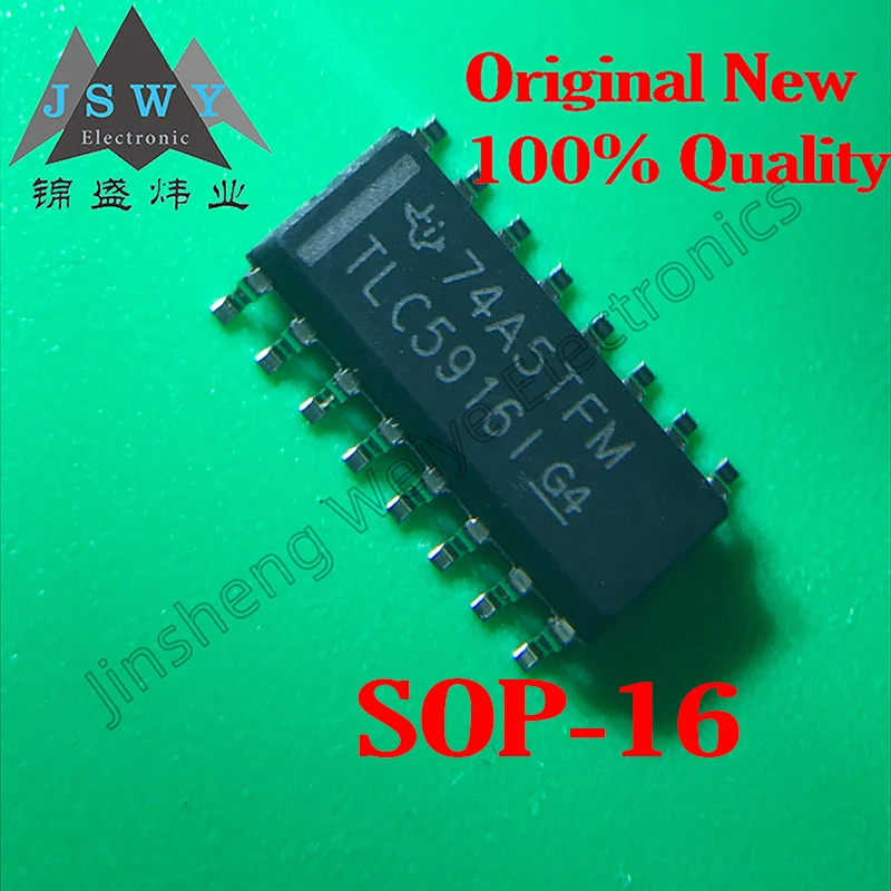 

(5/20 pcs) TLC5916IDR TLC5916 SOP-16 Original LED Driver Chip 8-Channel Constant Current Serial Control Display Driver Dedicated