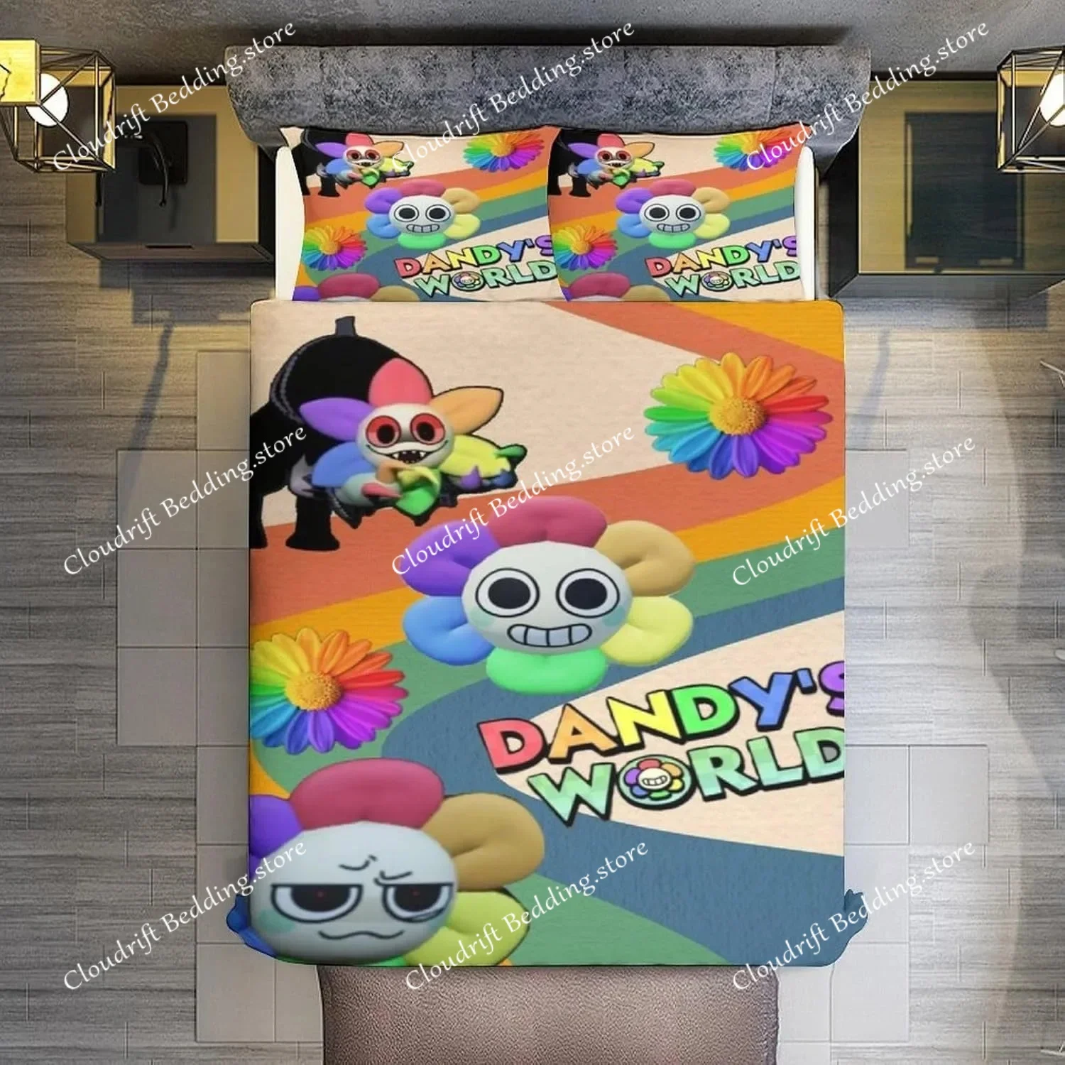 

Комплект постельного белья Game D-Dandy's World с 3D-печатью, пододеяльник с наволочками, подарок на день рождения для мальчиков, подростков и детей, мягкая милая постельная одежда