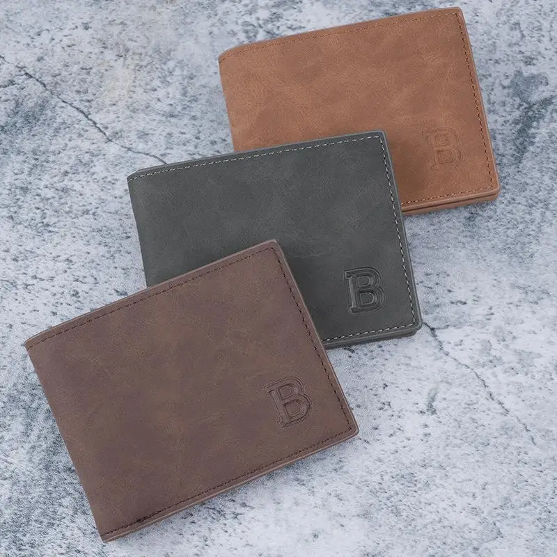 Neue Retro-Herren-Kurzgeldbörse mit mehreren Kartenfächern, Münztasche, dünne Leder-Geldbörse für Herren – Detail 3