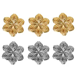 50Pcs/Set Hollow Flower Metal Crafts Filigree Wraps Connectors for Earrings Jewelry Making Findings Scrapbooking Decor