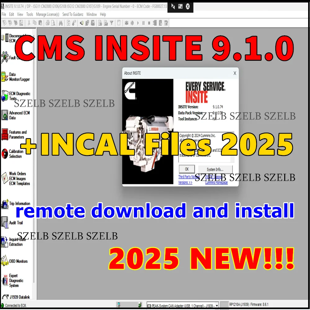 Latest Cummins Insite 9.1.0 Pro +2025 INCAL Files Fault Code Engine Tests for CMS 2025 Electronic Service Diagnostic Software
