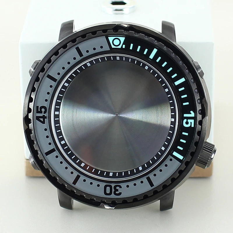 

43mm NH35 Watch Case C3 Luminous Bezel Sapphire Glass For Mod Tuna Canned NH35 NH36 NH34/38 Movement 200M Waterproof Watch Parts