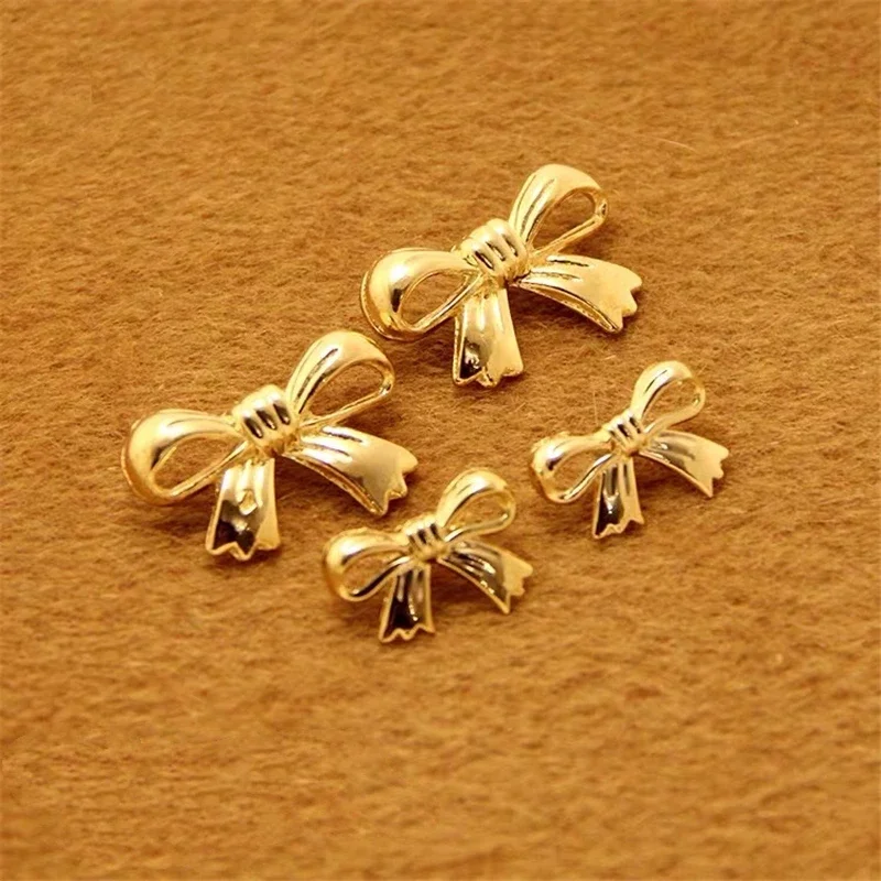 Beautiful Bow Design Metal Button, Fashion Shirt, Knitwear Clothing Decoration, 15mm, 20mm, 30mm, 10Pcs