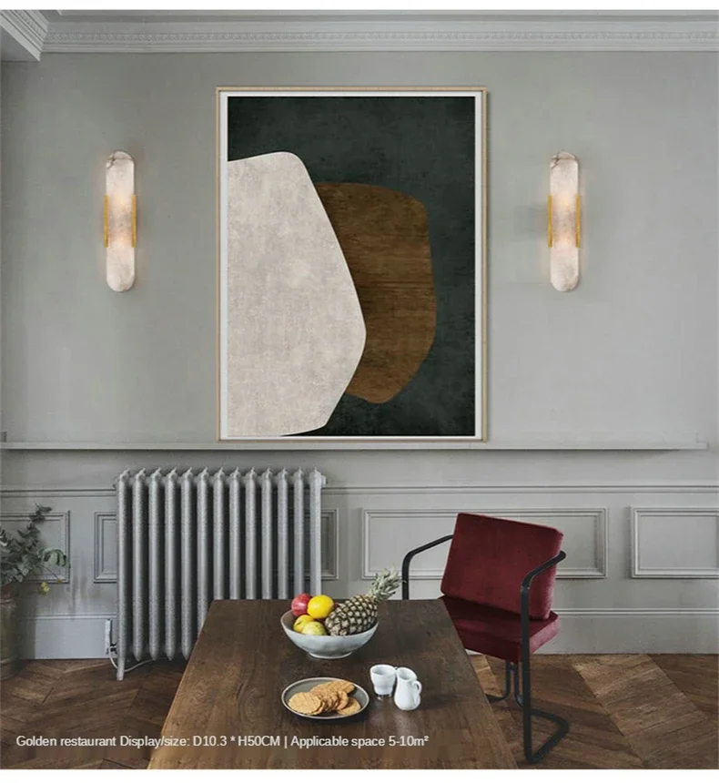 Nordic Modern High-End Marble Bedroom Bedside Lamps Living Room Wall Lighting Elegant Room Decor Marble Interior Wall Led Lights