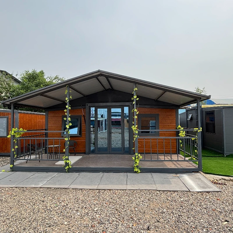 20ft Prefabricated Expandable Container House 2 Bedroom Luxury Double-wing Folding House Modern Light Steel Frame Modular Home