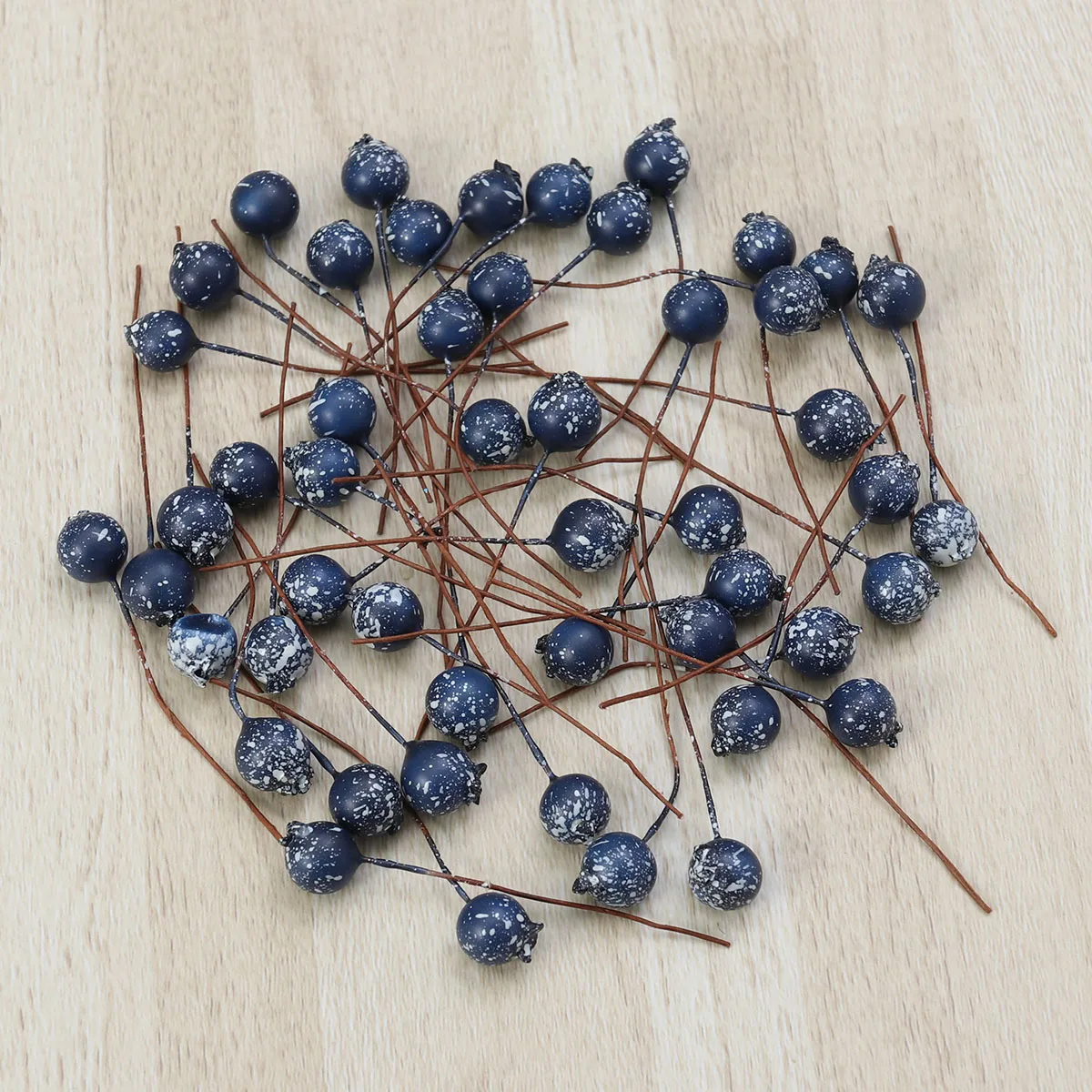 

50pcs Simulated Blueberries 12Mm Realistic Fake Berries For Christmas Home Decor Artificial Picks Diy Craft Party Ornament