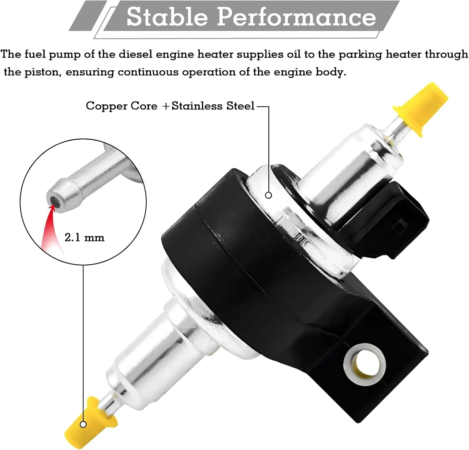Pompa carburante riscaldatore adatta per Webasto Eberspacher 2KW 5KW 8KW Pompa riscaldatore parcheggio aria con supporto pompa olio (design silenzioso)