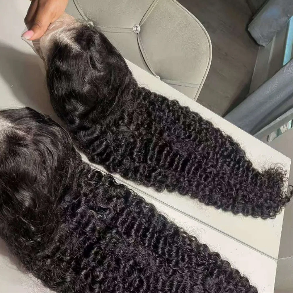 42 Zoll 200% Dichte 13x6 Deep Wave HD Transparente Spitze Vorgezupfte Glueless Echthaarperücken HD Lace Front für Schwarze Frauen