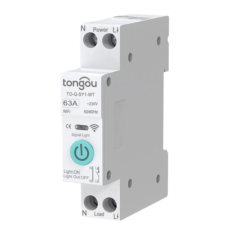 TONGOU DC WIFI Smart Circuit Breaker 63A DIN Rail For Smart Home Wireless Remote Control Switch By APP