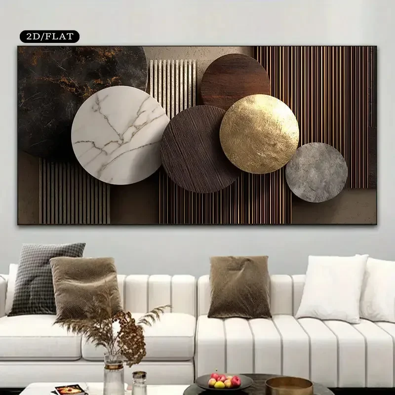 Frameless Canvas Painting2D/Flat Large Abstract Luxury Marble Pattern Canvas Wall Art - Unframed Modern Canvas Prints For Living