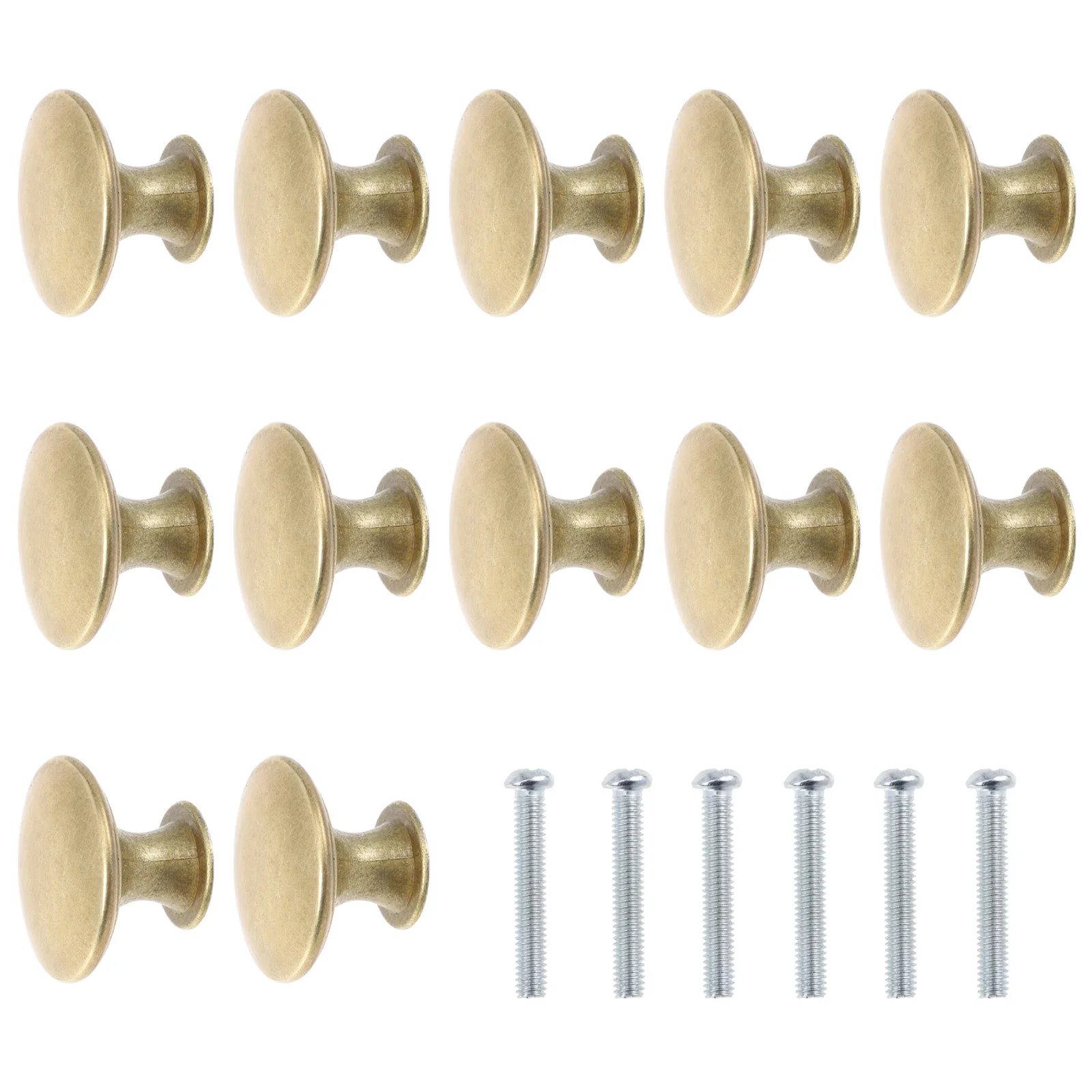 

12Pcs Brass Drawer Handles Simple Cabinet Knob Wardrobe Single Hole Round Zinc Alloy Door Cupboard With Screw Furniture Hardware