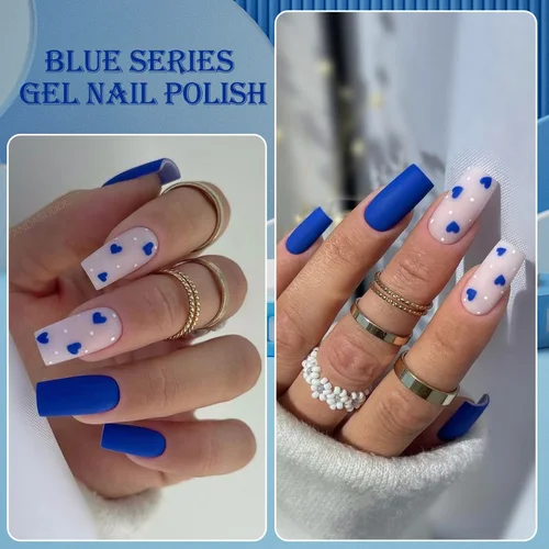 Imagen 2 del producto LILYCUTE 7ML esmalte de uñas de Gel azul oscuro Otoño Invierno serie colorida Semi permanente mate capa superior arte de uñas barniz de Gel de manicura