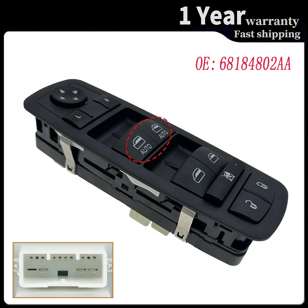 

Главный выключатель стеклоподъемника, замена для 2014-2015 Dodge Durango 2014 2015 2016 Grand Cherokee 68184802AA 68184802AB