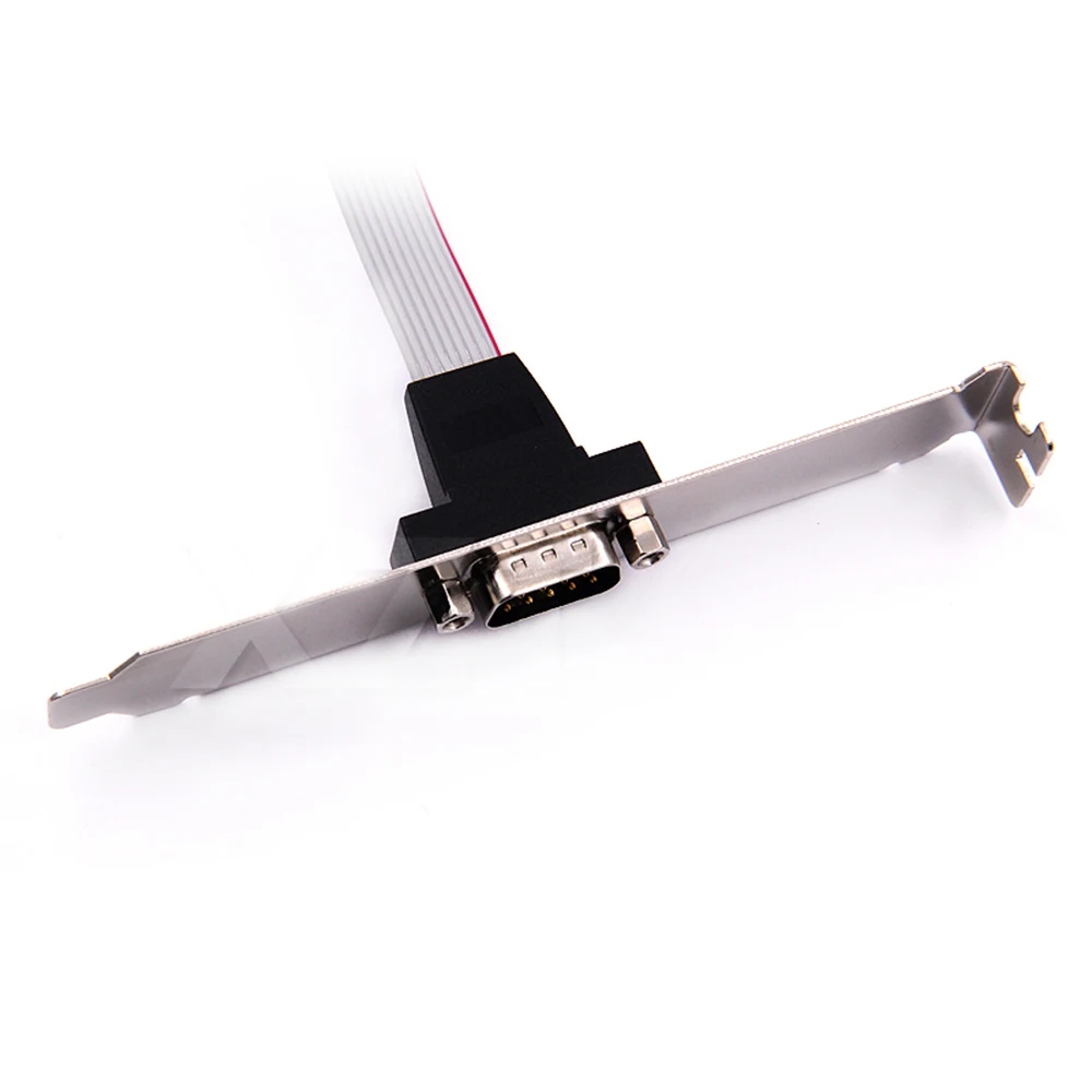 1pcs Replacment For Motherboard 9 Pin Female to RS232 DB9 9Pin Com Port Ribbon Serial Cable Connector Bracket with 28cm Cable