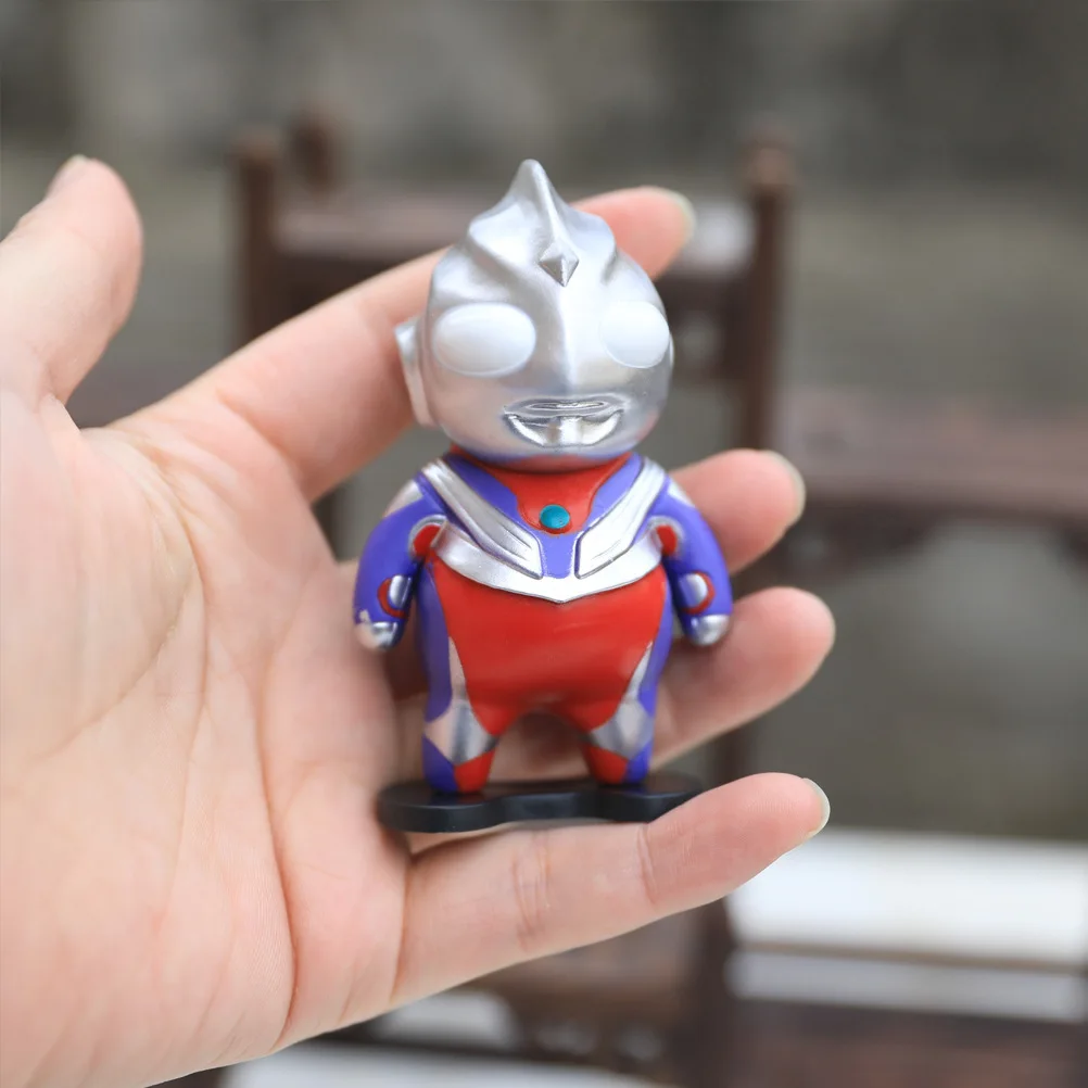 Anime Salted Egg Superman Ultraman Obesity ULTRAMAN TIGA Model PVC Adult Child Models Action Figures Toys Car Model 10cm