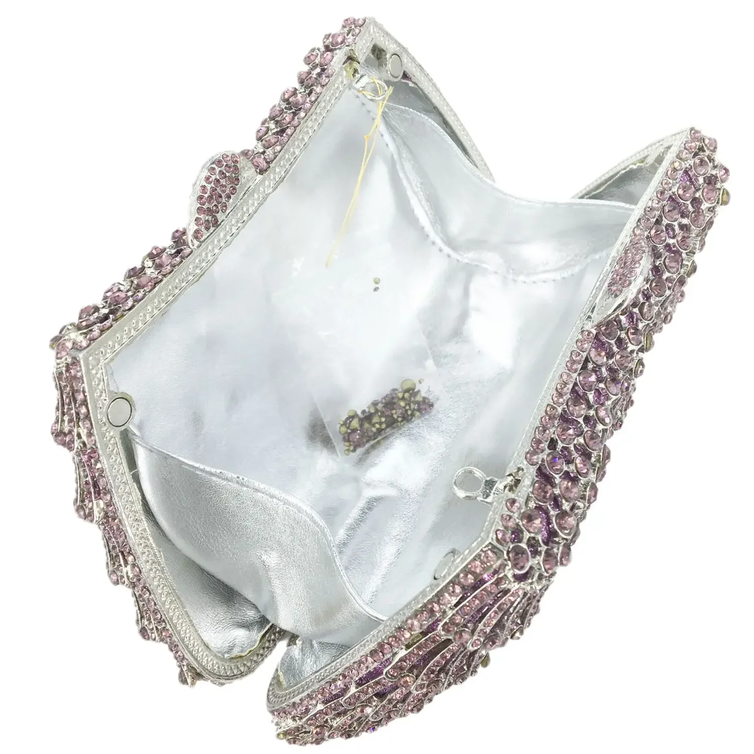 Boutique De FGG (in stock) Light Purple Women Crystal Clutch Evening Bags Wedding Party Luxury Rhinestone Handbags Bridal Purse