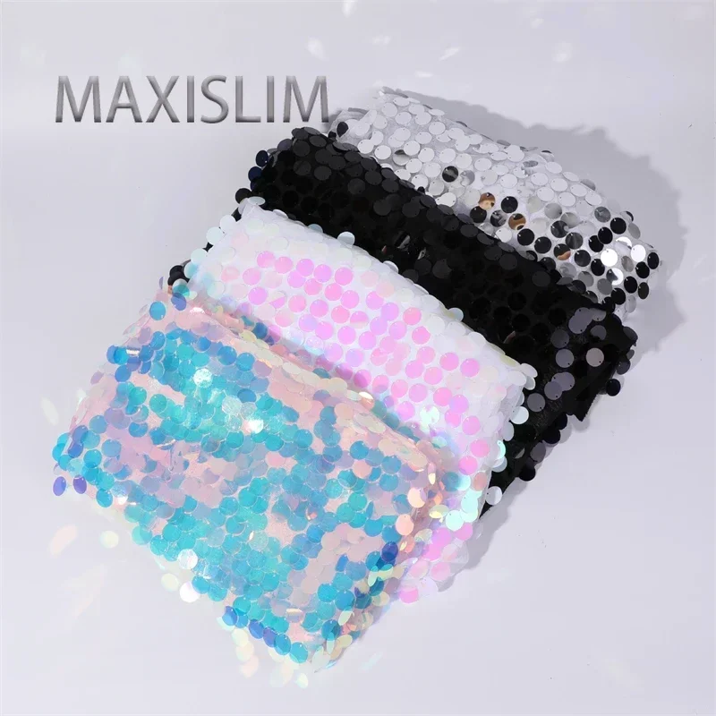 Classic Mesh Embroidery 18MM Sequin Fabric For Shooting Background Tablecloth Party Dress Clothing Fabric Width 125CM