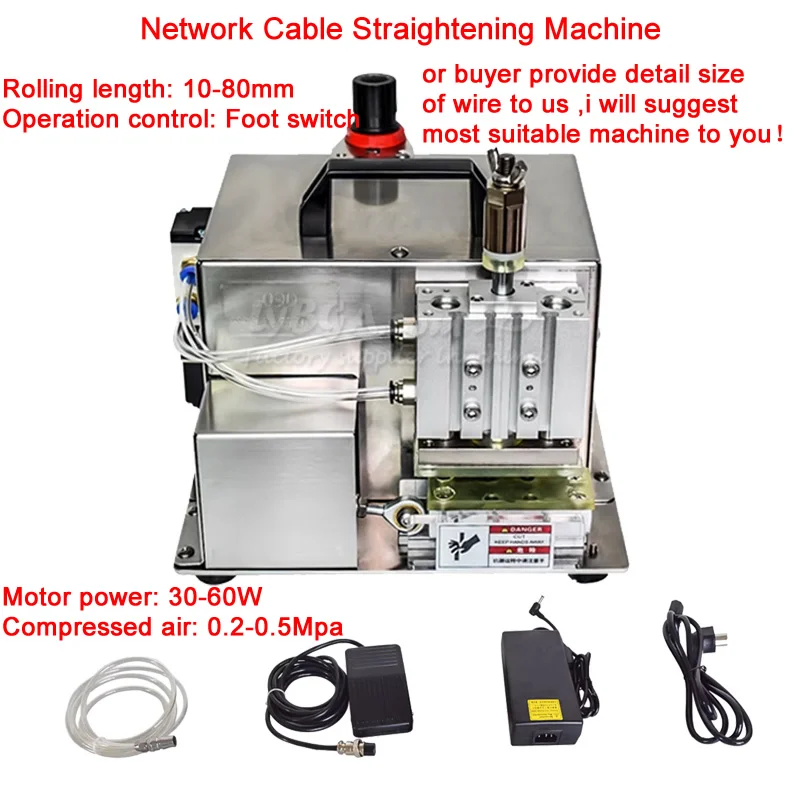 Network Cable Straightening Machine Customized Pair Stranded Wire Breaking and Rolling Machine A B Version as Option