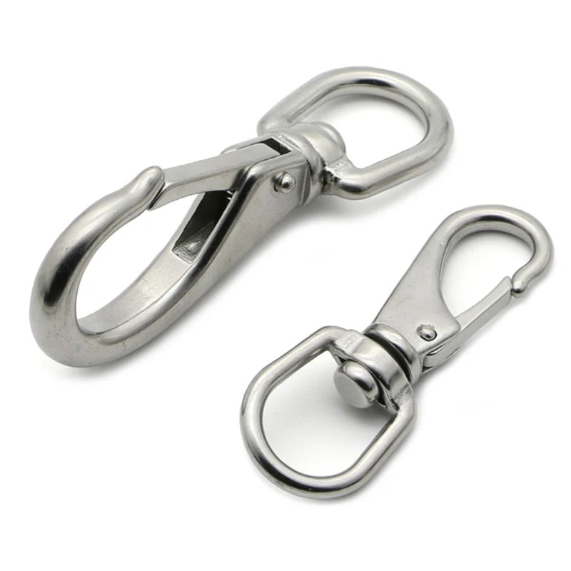 1PCS 304 Stainless Steel Universal Hook Spring Buckle Revolving Key Mountaineering Button Pet Dog Chain Dafety Connection Buckle